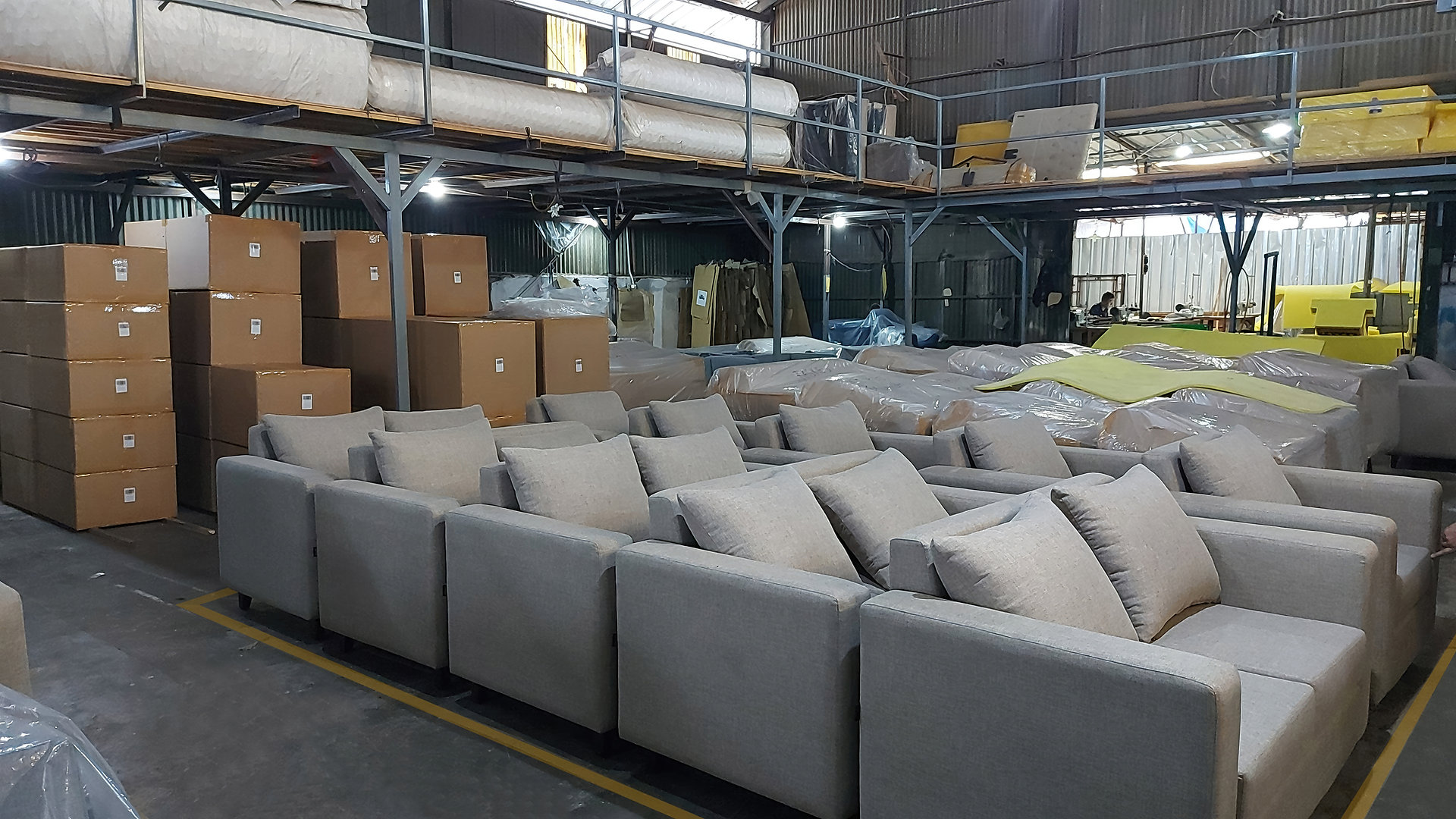 Custom upholstered furniture produced at SOVAA production plant